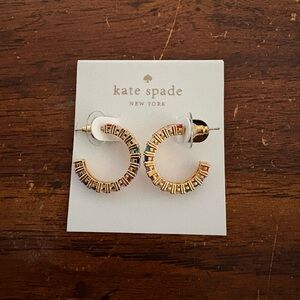 Kate Spade Gold Hoop Earrings with Colorful Accents